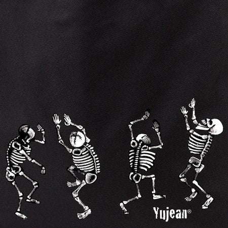 Day Of The Dead Skeleton, Cotton TOTE Shopping BAG - 15" x 16" - Black