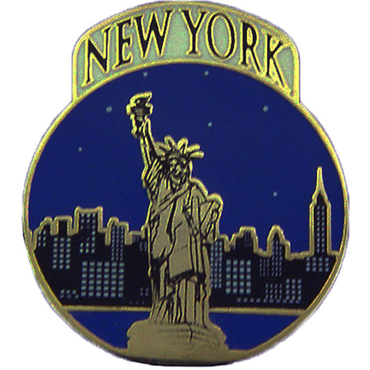 USA STATES, STATUE OF LIBERTY & NEW YORK CITY - Original Artwork, Expertly Designed PIN - 1"