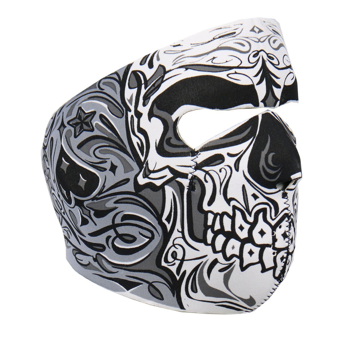 Officially Licensed Originals Bikers Full Protection SUGAR SKULL NEOPRENE FACE MASK, with Back Closure
