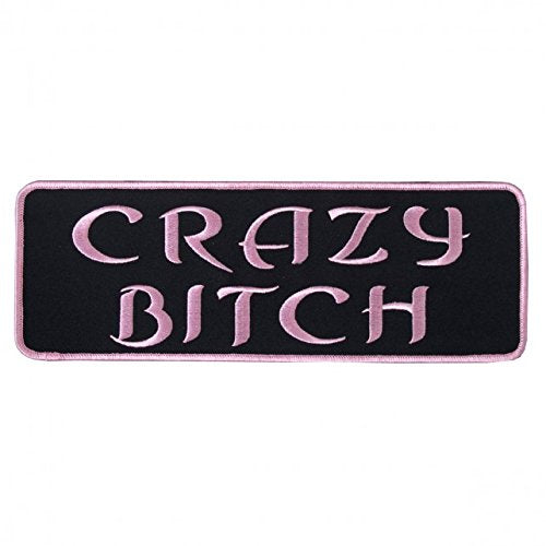 CRAZY BITCH LOWER BACK, Iron-On / Saw-On Rayon PATCH - 10" x 4", Exceptional Quality
