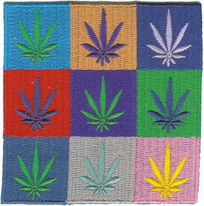 Multi Pot Leaf - Weed Indeed!! - Iron on or Sew on Embroidered Patch