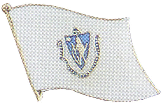 USA STATES, MASSACHUSETTS Flag - Original Artwork, Expertly Designed PIN - 1"