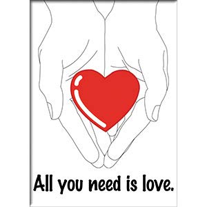 Lennon and McCartney All You Need Is Love-Hands - Exclusive Artwork Fridge Magnet, 2.5" X 3.5"