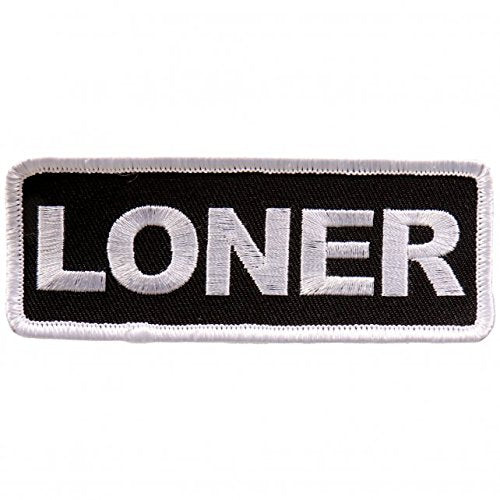 Loner Iron On Patches - Embroidered Artwork Sew On Applique Patch, 4" x 2"