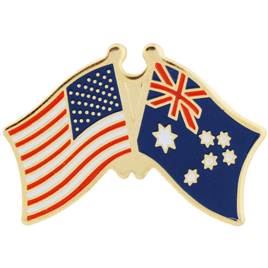 INTERNATIONAL, USA & AUSTRALIA Cross Flags - Original Artwork, Expertly Designed PIN - 1.125"