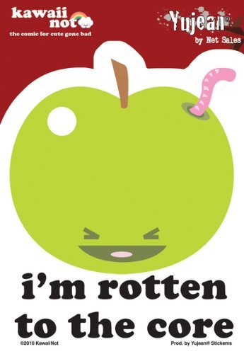Kawaii Not - Im Rotten To The Core Green Apple - Sticker / Decal