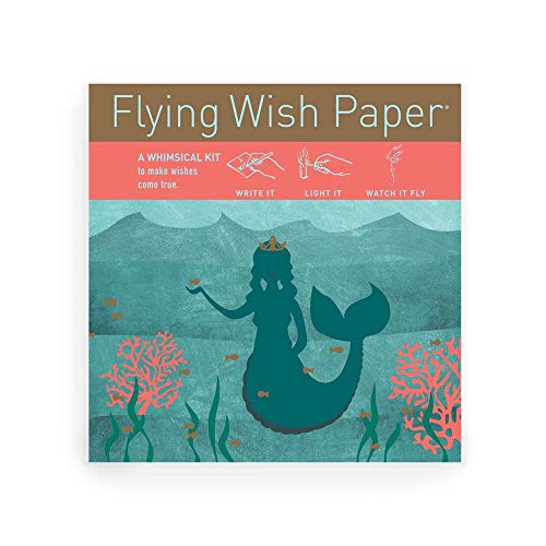 FLYING WISH PAPER® - Write it., Light it, & Watch it Fly - NEW! MERMAID - 5" x 5" - Mini Kits