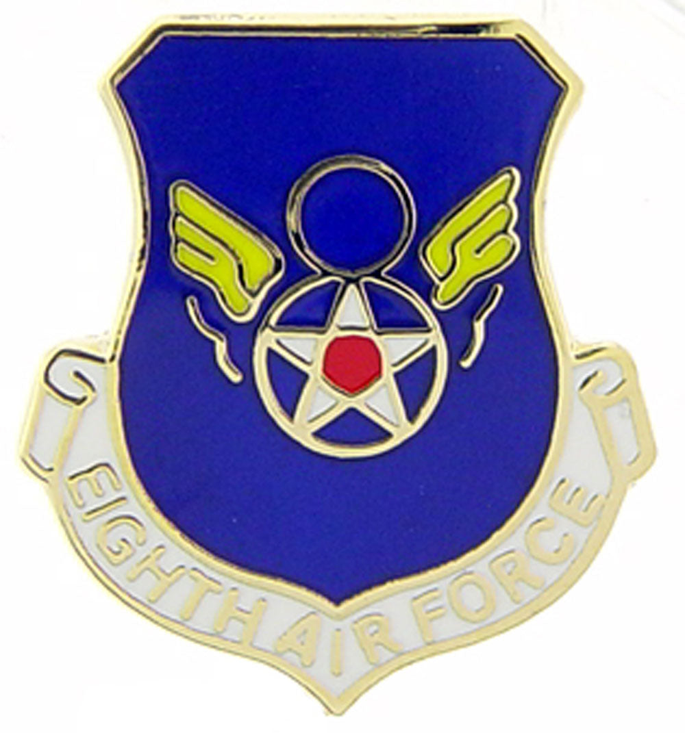 U.S. AIR FORCE, 8th SHIELD Mini - Original Artwork, Expertly Designed PIN - 0.75"