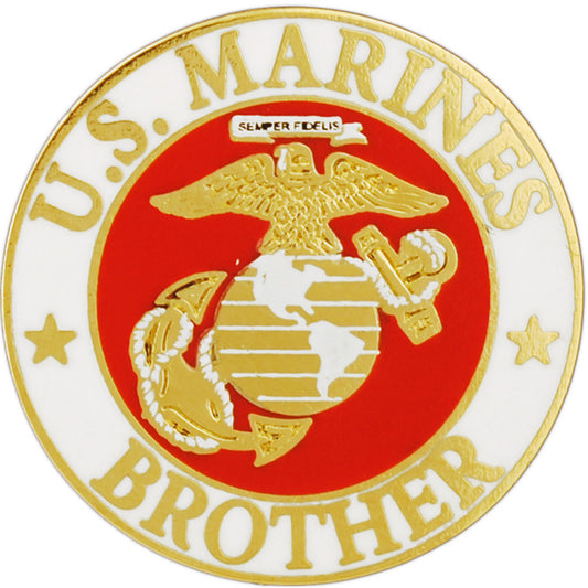 U.S. MARINES, USMC LOGO BROTHER - Original Artwork, Expertly Designed PIN - 1"
