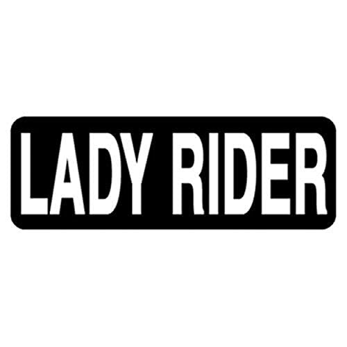 Lady Rider Motorcycle Helmet Stickers - Novelty Artwork Biker Decals, 4" x 1"