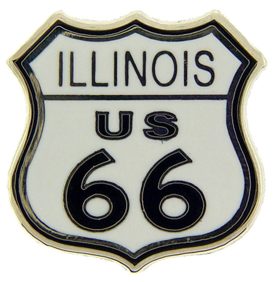 USA STATES, ILLINOIS U.S. ROUTE 66 - Original Artwork, Expertly Designed PIN - 1"