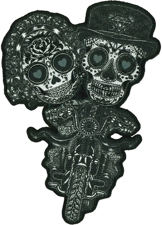 SUGAR COUPLE, PATCH - High Thread Iron-On Heat Sealed Backing Sew-On Biker's Patch - 3.2" x 4.5"