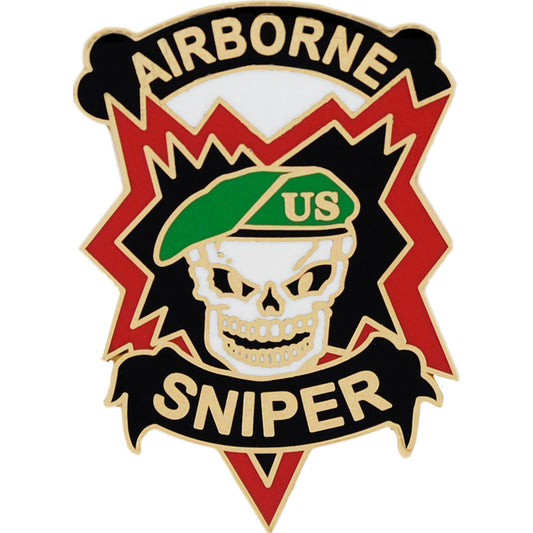 U.S. ARMY, SPECIAL AIRBORNE SNIPER - Original Artwork, Expertly Designed PIN - 1.25"