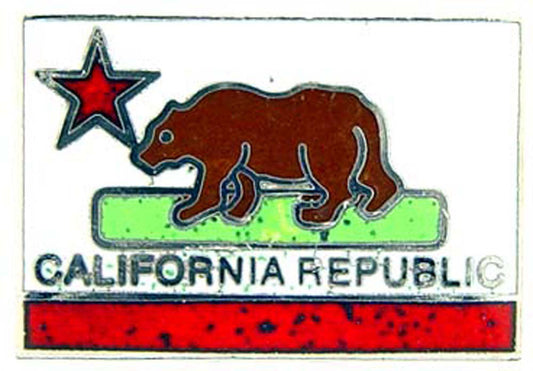 USA STATES, CALIFORNIA REPUBLIC FLAG - Original Artwork, Expertly Designed PIN - 1"