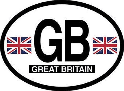 UNITED KINGDOM FLAG, Waterproof UV Coated, Famous Reflective OVAL Sticker DECAL , 3.5" x 4.75"