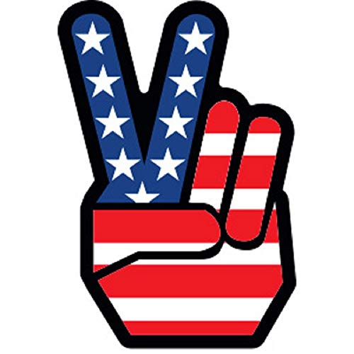 Peace Fingers US Peace Fingers, Artwork Vinyl - Decal STICKER - 3.125" X 5"