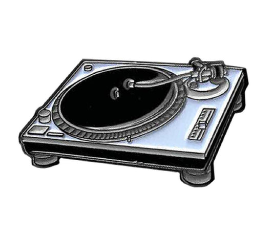 TURNTABLE ENAMEL PIN, Turntable Art - Backpack Enamel Lapel Pin - 1.5" x 1"