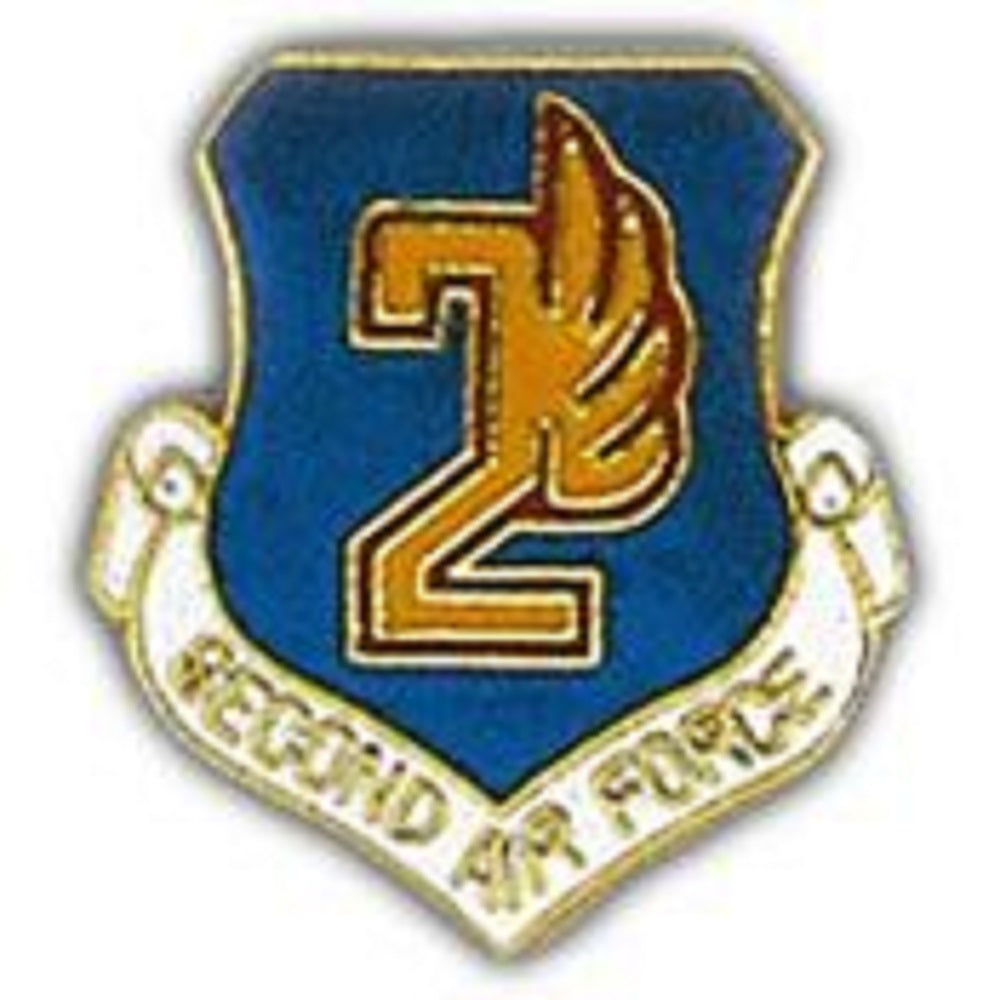 U.S. AIR FORCE, 2nd Air Force SHIELD - Original Artwork, Expertly Designed PIN - 1"
