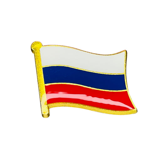 RUSSIA FLAG PIN - Official RUSSIAN National Flag, Shiny Russian Waving Flag Enamel Lapel PIN