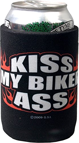 Officially Licensed High Quality, Drink Can Wrap Sleeve (Kiss My Biker Ass)
