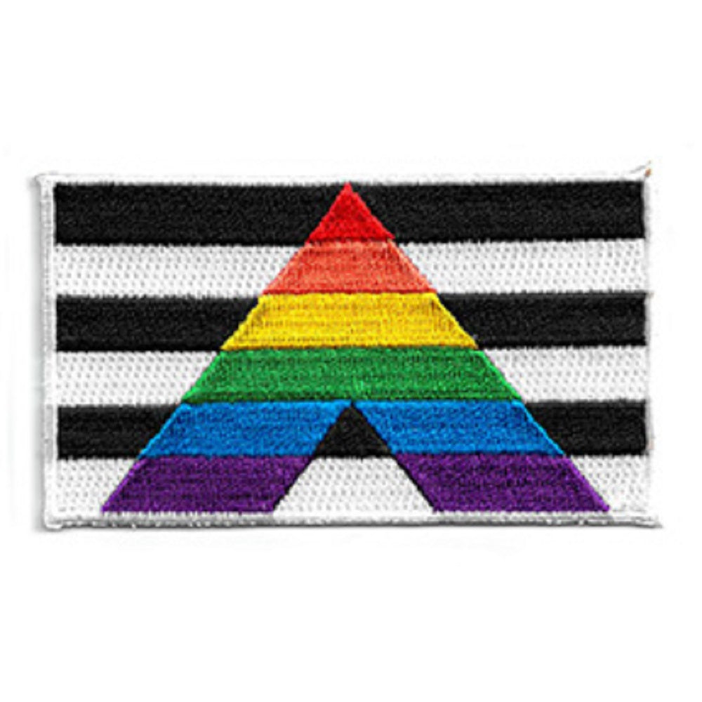 ALLY FLAG PATCH - Matt Stewart Art's Ally Flag & Usa Flag Patriotic Embroidered Artwork Iron Sew-On PATCH - 2" x 3.5"