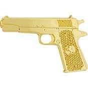 GUN, 45CAL PISTOL, GOLD - Expertly Designed, PIN - 1.0625"