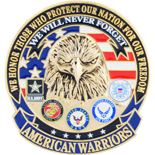 USA & PATRIOTIC, AMERICAN WARRIORS - Original Artwork, Expertly Designed PIN - 1.625"