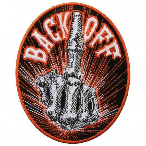 BONE FINGER BACK OFF - Iron On PATCH, Officially Licensed Original Artwork, 3.25" x 4"