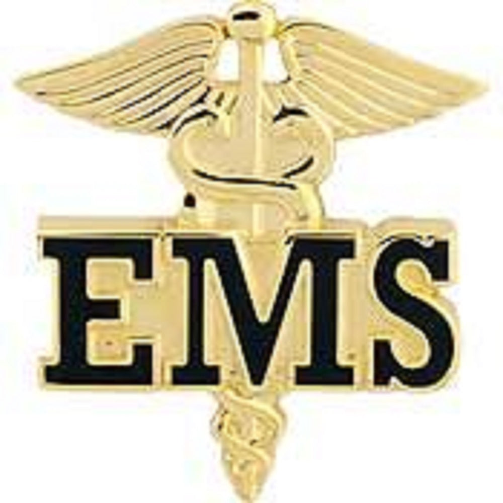 FIRE & EMS, EMERGENCY MEDICAL SERVICES CADUCEUS - Original Artwork, Expertly Designed PIN - 1"