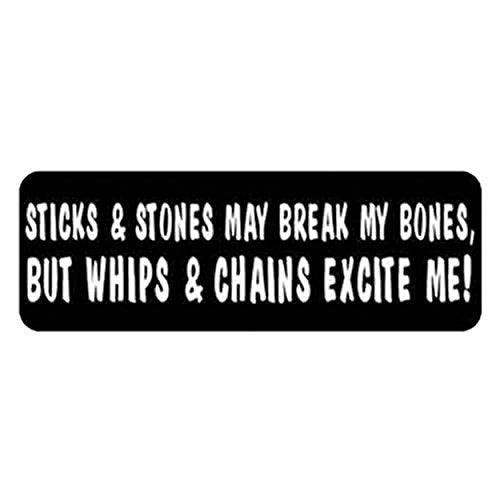 Stick and Stones May Break My Bones Helmet Stickers - Artwork Decals, 4" x 1"