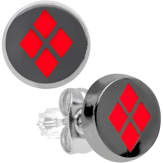 DC Comics Officially Licensed Wonder Woman Logo Earrings - Stainless Steel Stud Earrings