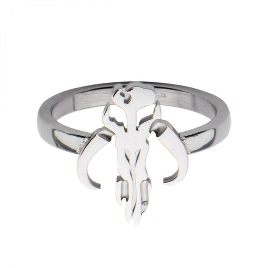 MANDALORIAN SYMBOL CUT OUT PETITE - Stainless Steel Premium Quality Ring, Size - 6