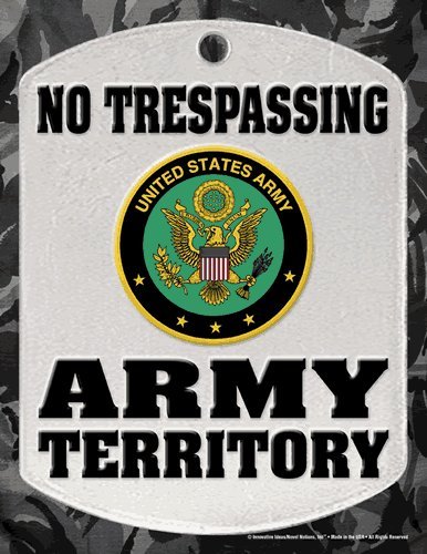 No Trespassing Sign - "ARMY TERRITORY" - Laminated - 8.5" x 11"