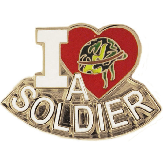 U.S. ARMY, I LOVE SOLDIER - Original Artwork, Expertly Designed PIN - 1"