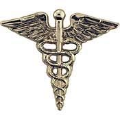 ARMY MEDIC CADUCEUS - Original Artwork, Expertly Designed PIN Silver - 1"