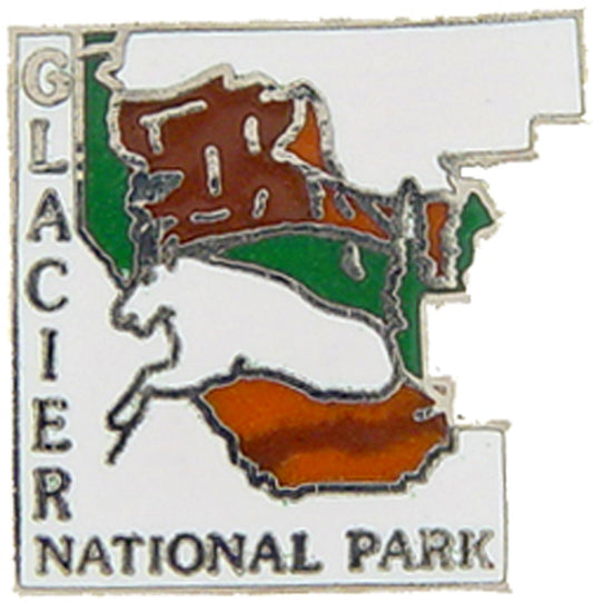 USA STATES, National Park GLACIER - Original Artwork, Expertly Designed PIN - 1"