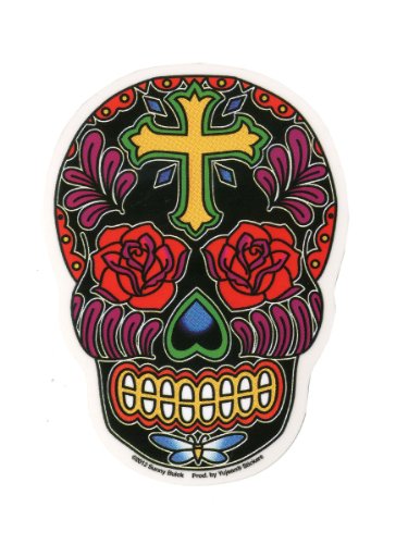 Sunny Buick - Rose Cross Sugar Skull - Sticker / Decal