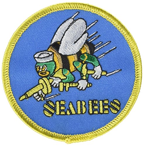 The Seabees PATCH, Superior Quality Iron-On / Saw-On Embroidered Patch - Each one is individually carded and sealed in a