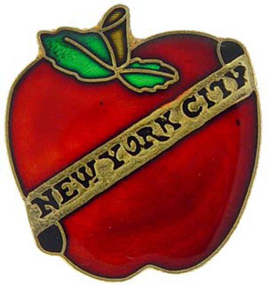 USA STATES, APPLE NEW YORK CITY - Original Artwork, Expertly Designed PIN - 1"