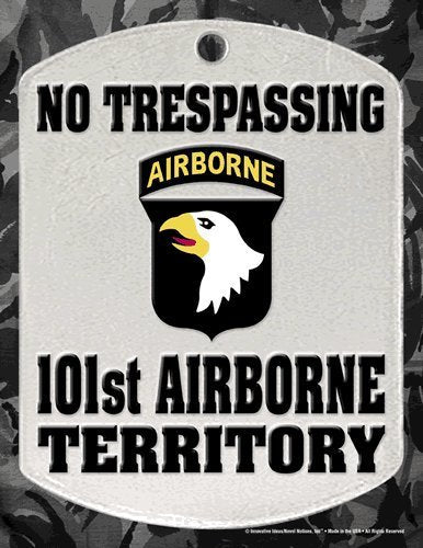 No Trespassing Sign - "101ST AIRBORNE TERRITORY" - Laminated - 8.5" x 11"