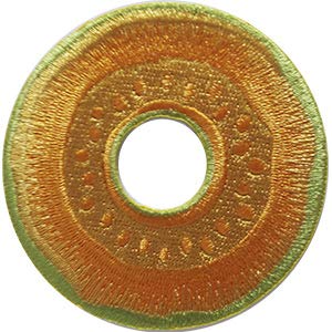 CANTALOUPE FRUIT RING - Original Artwork, Embroidered Iron On PATCH, 3.8" x 3.8"