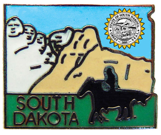 USA STATES, SOUTH DAKOTA Map - Original Artwork, Expertly Designed PIN - 1"
