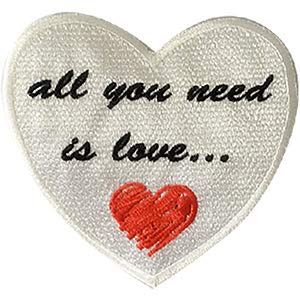 LENNON AND MCCARTNEY ALL YOU NEED IS LOVE - Sew Iron on, Original Artwork - Patch - 3" X 3.25"