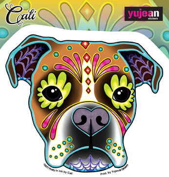 Cali's Boxer, Officially Licensed Original Artwork, 4.25" x 4.75" - Sticker DECAL