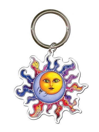 Dan Morris Sun and Moon - Grateful Dead, Durable METAL KEYCHAIN for Car Motorcycle Home Office Keys - 2.25" x 2.25"