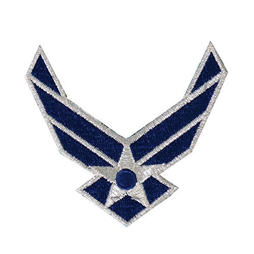 US AIR FORCE LOGO, Exceptional Quality Iron-On / Saw-On, Heat Sealed Backing Rayon PATCH - 3" x 3"