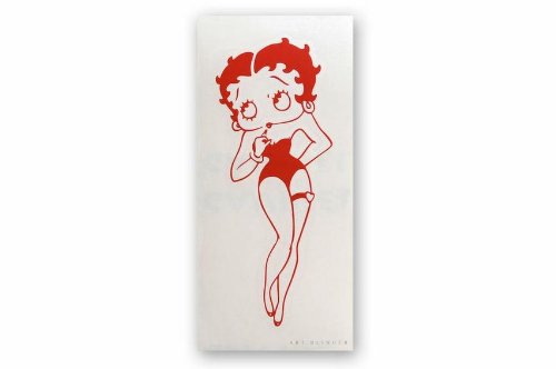 BETTY BOOP Lipstick Rub-On STICKER, Officially Licensed Artwork, 6.75" x 2.5" - Long Lasting Sticker DECAL - RED