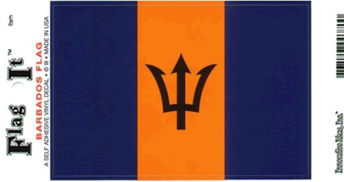 Barbados flag decal for auto, truck or boat