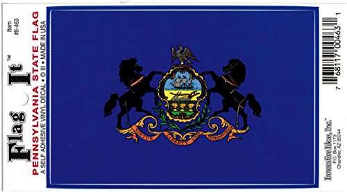 Pennsylvania flag decal for auto, truck or boat