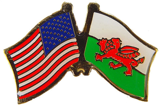 INTERNATIONAL, USA & WALES Cross Flags - Original Artwork, Expertly Designed PIN - 1.125"